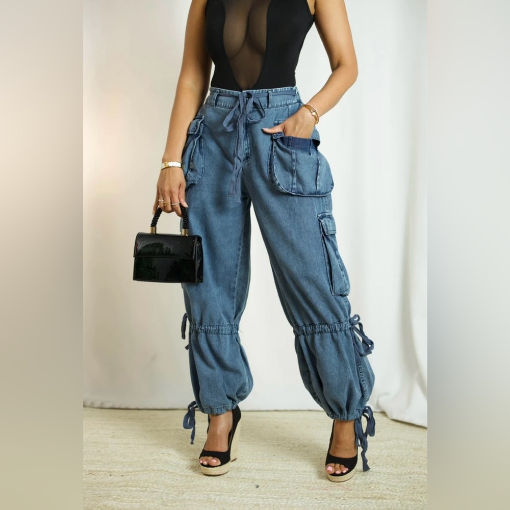 Jean cargo pants